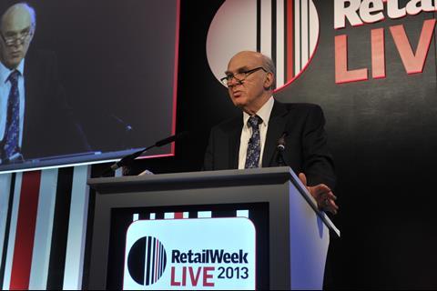 Business secretary Vince Cable, Retail Week Live 2013